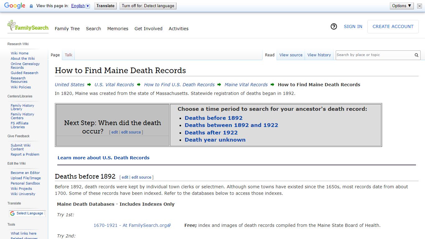 How to Find Maine Death Records • FamilySearch